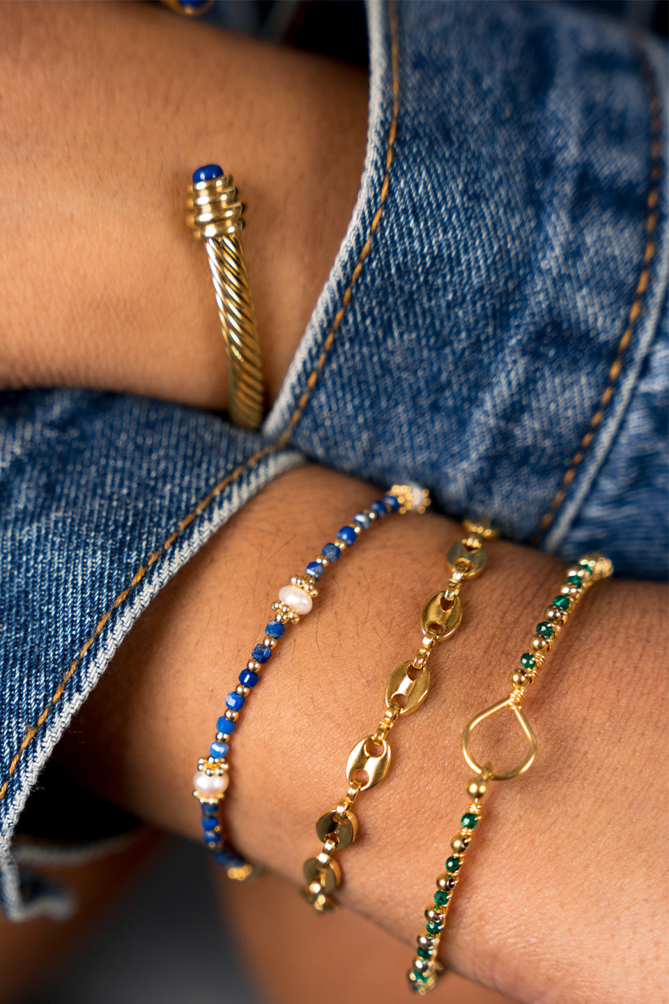 Bracelet Thiziri - Lapis-Lazuli & Perles d’eau douce