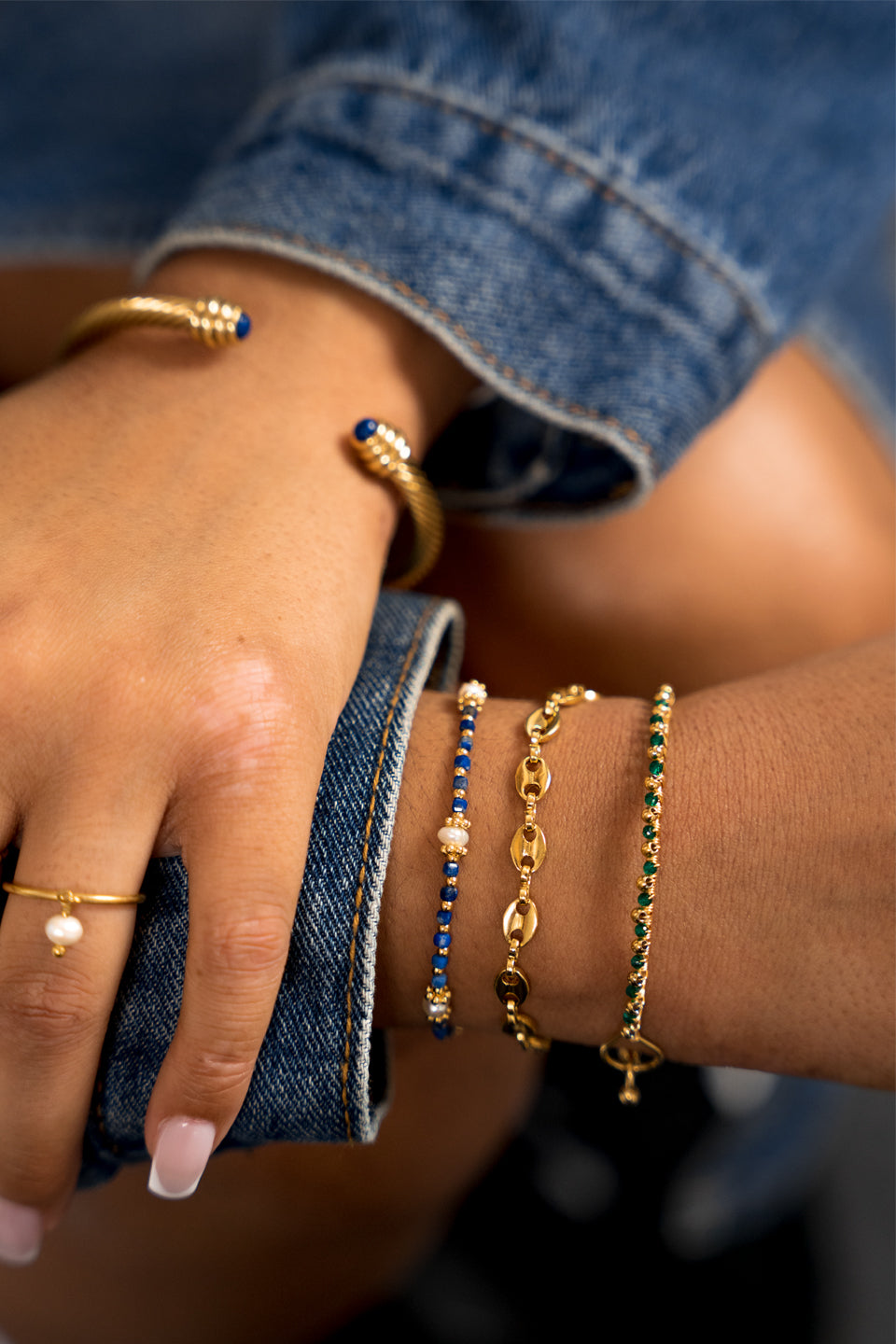 Bracelet Thiziri - Lapis-Lazuli & Perles d’eau douce