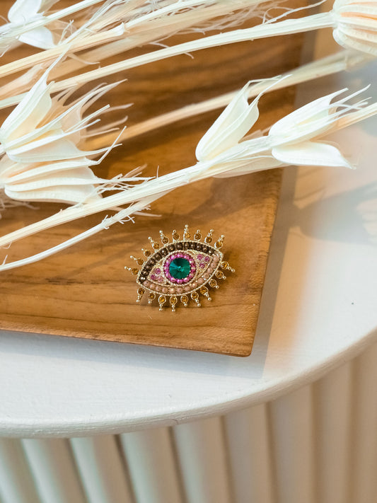 Broche Oja - Multicolore vert