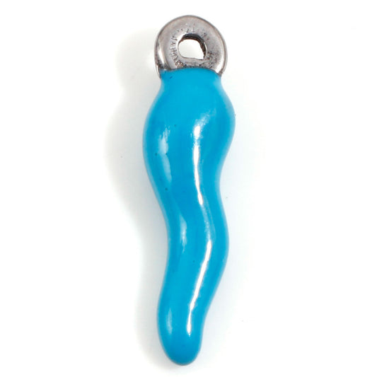 Charms Piment émail bleu - Argent