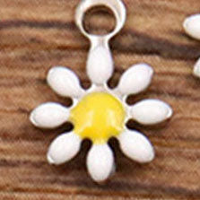 Charms Fleur Marguerite - Email Blanc - Argent