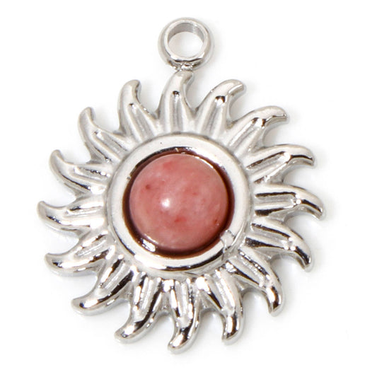 Charms Pierre Rhodochrosite - Argent