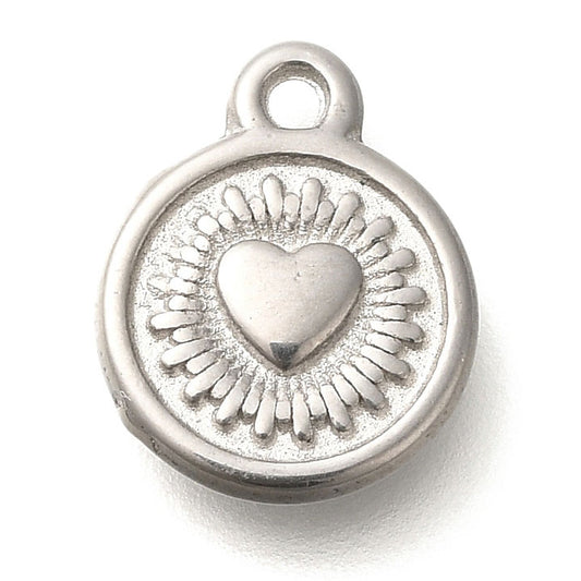 Charms Médaille Coeur - Argent