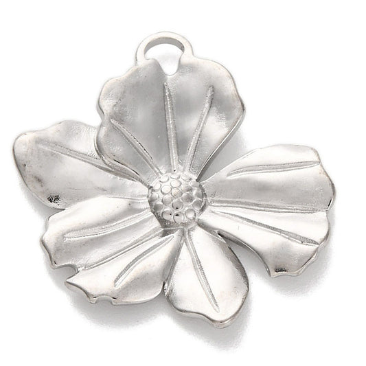 Charms Fleur - Grande - Argent