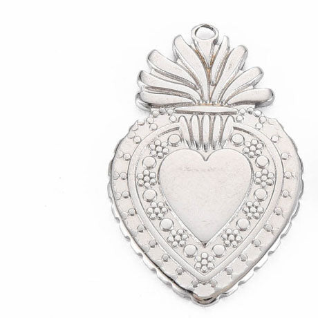Charms Coeur Ex voto - Grand - Argent