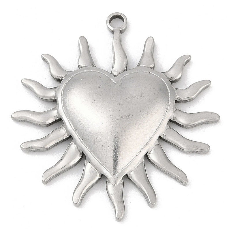 Charms Coeur Soleil - Argent