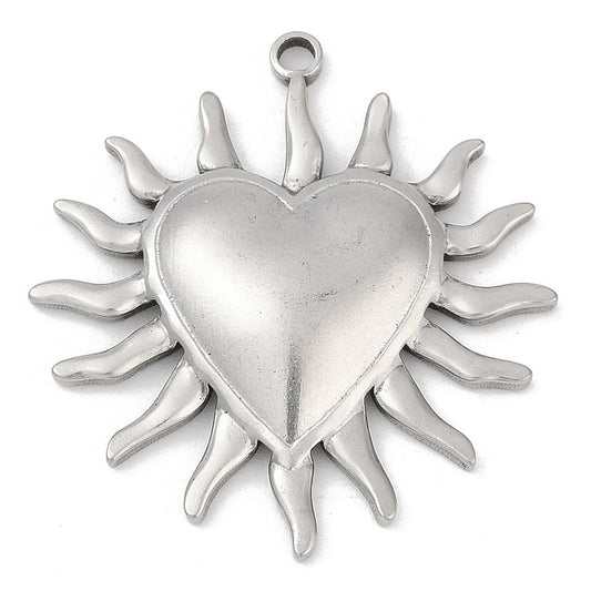 Charms Coeur Soleil - Argent