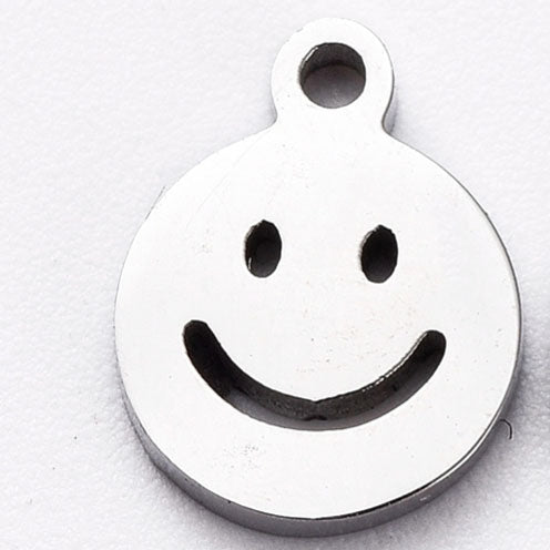 Charms médaille smiley - Argent