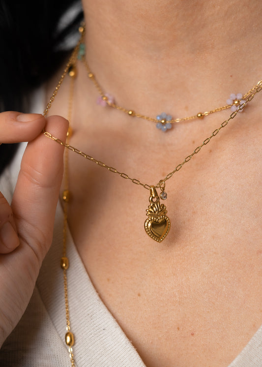 Collier & bracelet triple rangs Amore