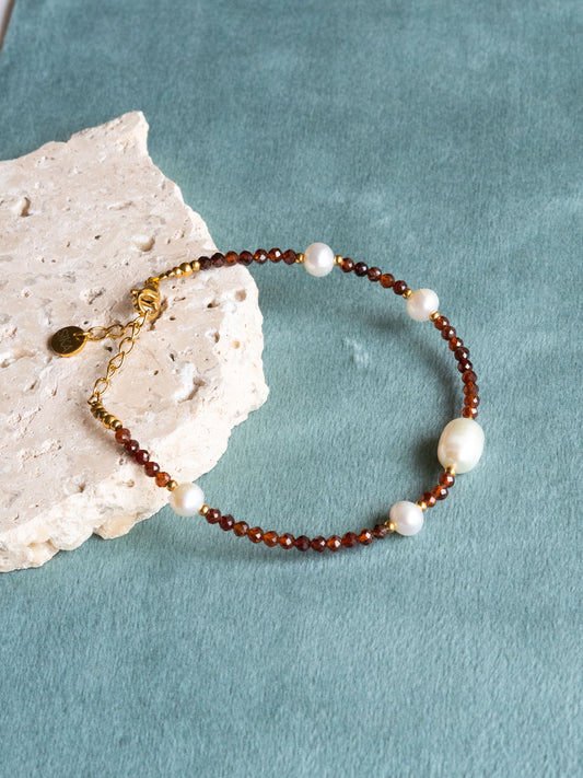 Bracelet Cassian - Grenat ocre