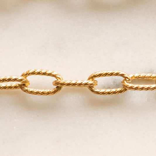 Collier maillons ovales & striés