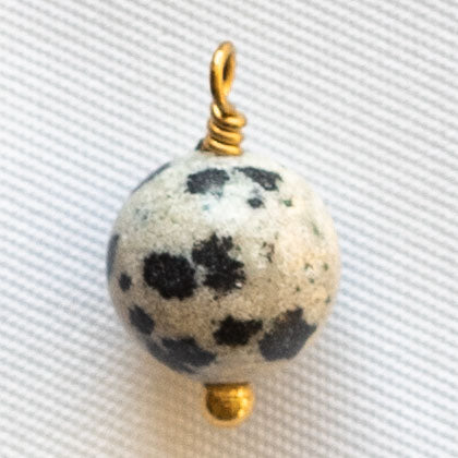 Charms Rond - Jaspe dalmatien