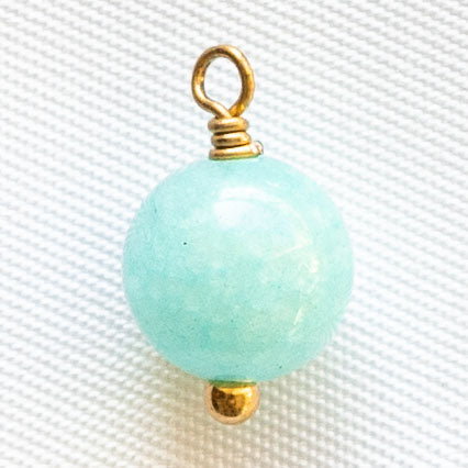 Charms Rond - Jade teintée bleu