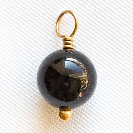 Charms Rond - Agate noire