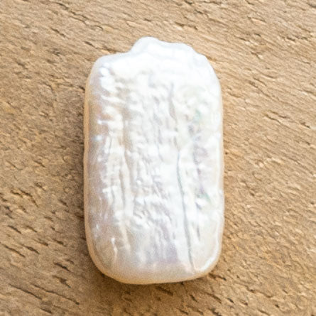 Charms Perle d'eau douce Rectangle plat - Blanc