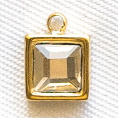 Charms Strass carré blanc