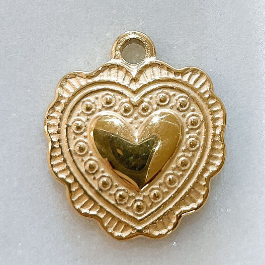 Charms Coeur décoré