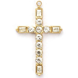 Charms Croix Fine Strass Blanc