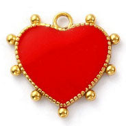 Charms Coeur Billes Email rouge