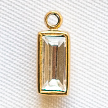 Charms Strass rectangle blanc