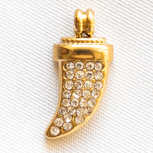 Charms Corne strass blanc
