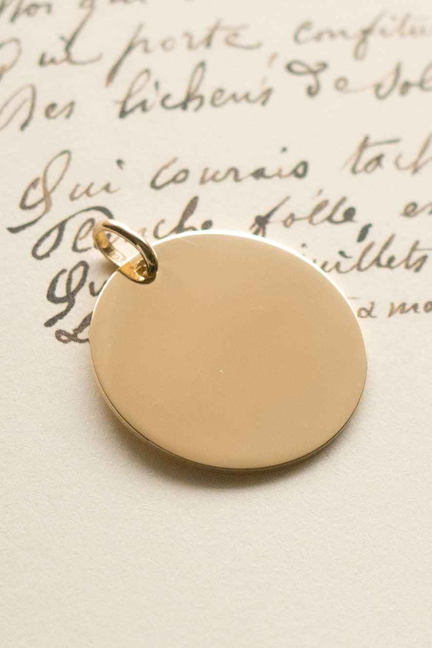 Médaille à graver - Elizabeth - Plaqué or - 20 mm