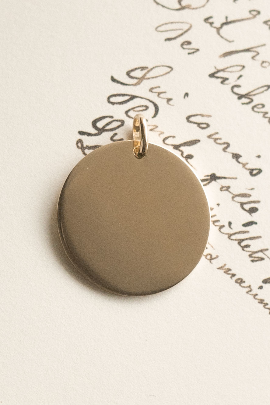 Médaille à graver - Elizabeth - Plaqué or - 20 mm