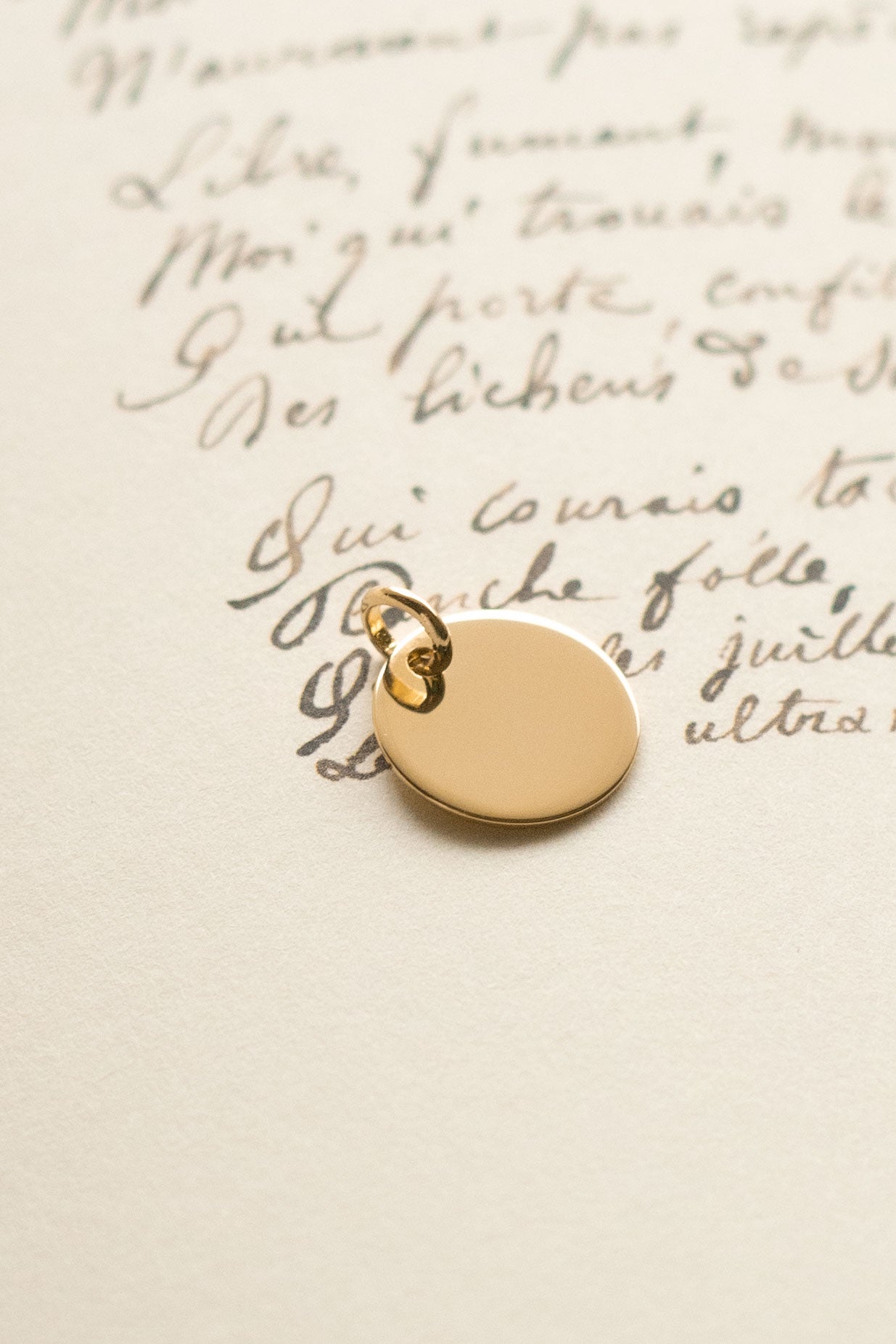 Médaille à graver - Elizabeth - Plaqué or - 10 mm