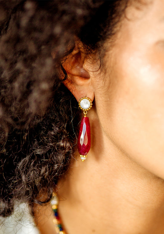 Boucles Suzon - Multi-pierres bordeaux