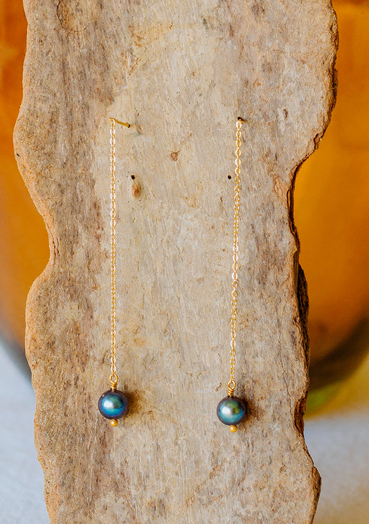 Boucles Alba - Perles d’eau douce grises