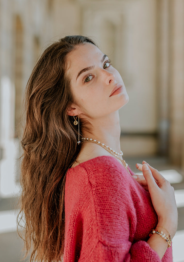 Boucles Alba - Perles d’eau douce grises