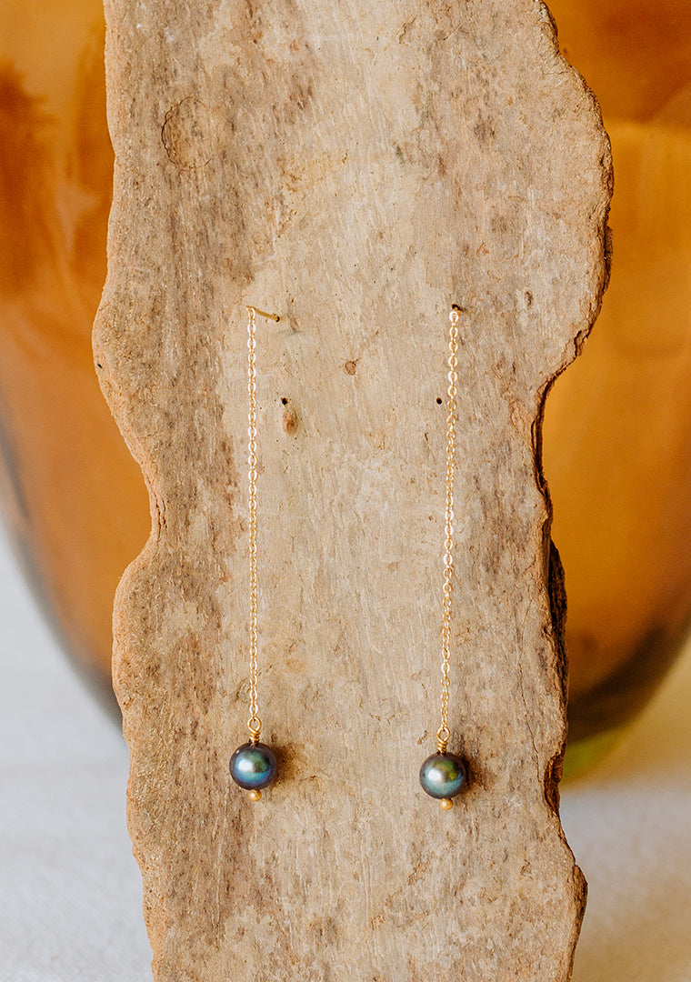 Boucles Alba - Perles d’eau douce grises