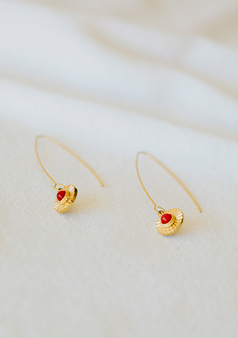Boucles Sol - Jade rouge