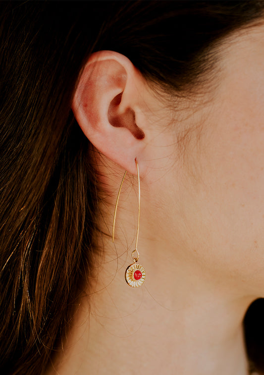 Boucles Sol - Jade rouge