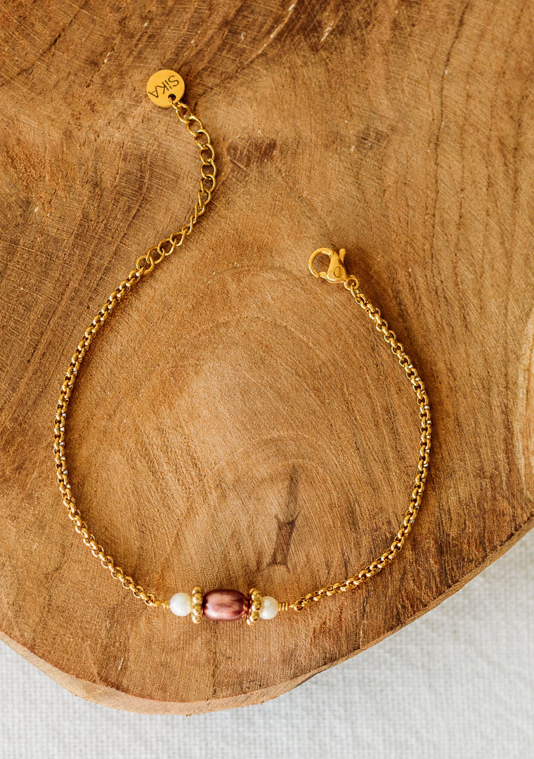 Bracelet Calypso - Perles d’eau douce blanches & rose
