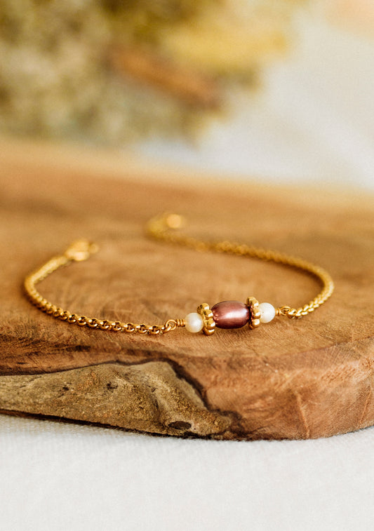 Bracelet Calypso - Perles d’eau douce blanches & rose