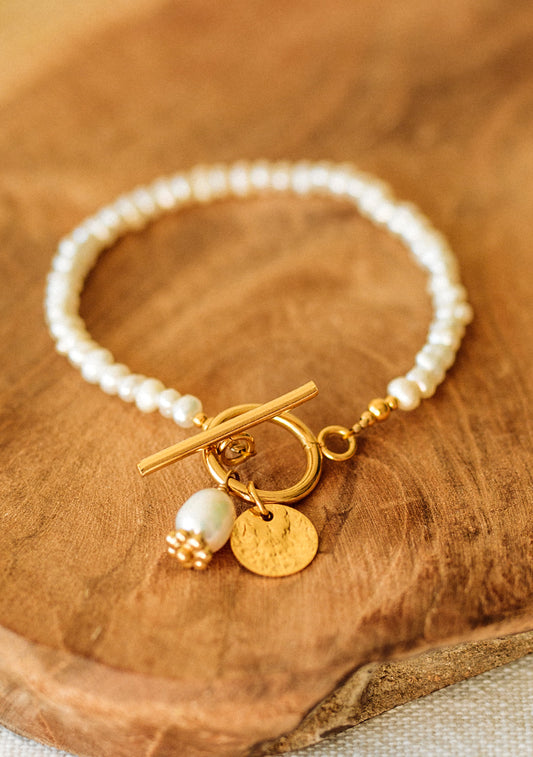 Bracelet Nejma - Perles d’eau douce blanches