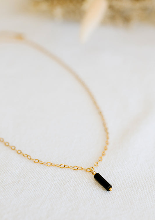 Collier Isa - Agate noire