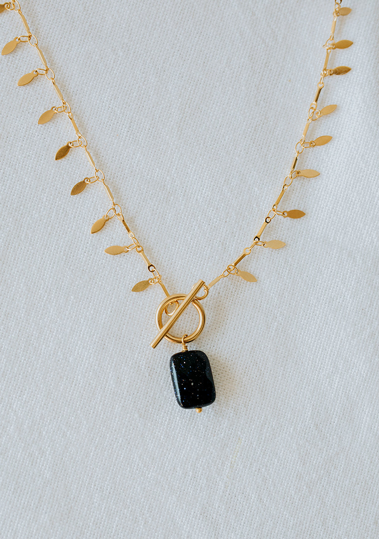 Collier Lou - Pierre de Soleil bleu nuit