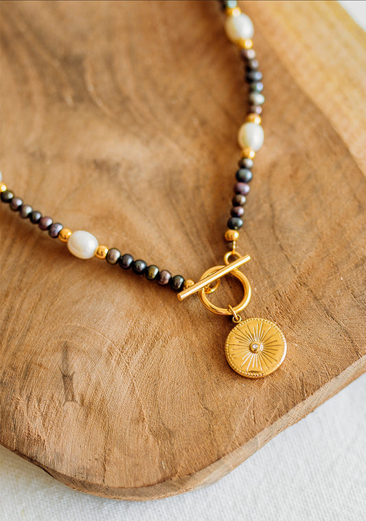 Collier Masha - Perles d’eau douce grises