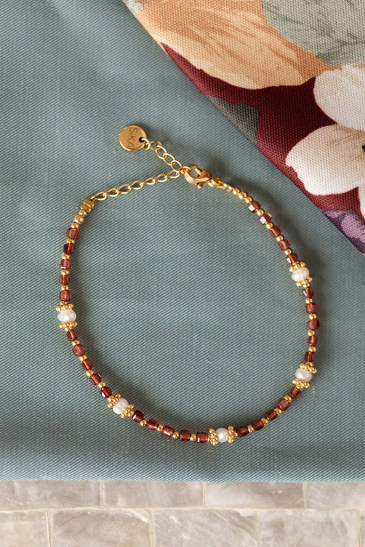 Bracelet Thiziri - Grenats & Perles d’eau douce