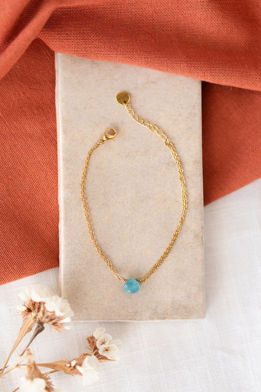 Bracelet Romy - Jade teintée bleue