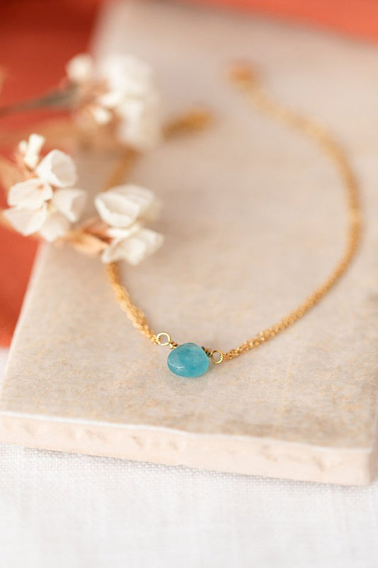 Bracelet Romy - Jade teintée bleue